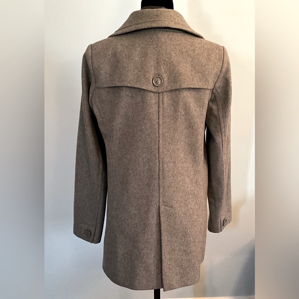 Sz 4 NY&Co. Grey Coat New York & Co. Wool-Blend Pea Coat Gray - Picture 2 of 12